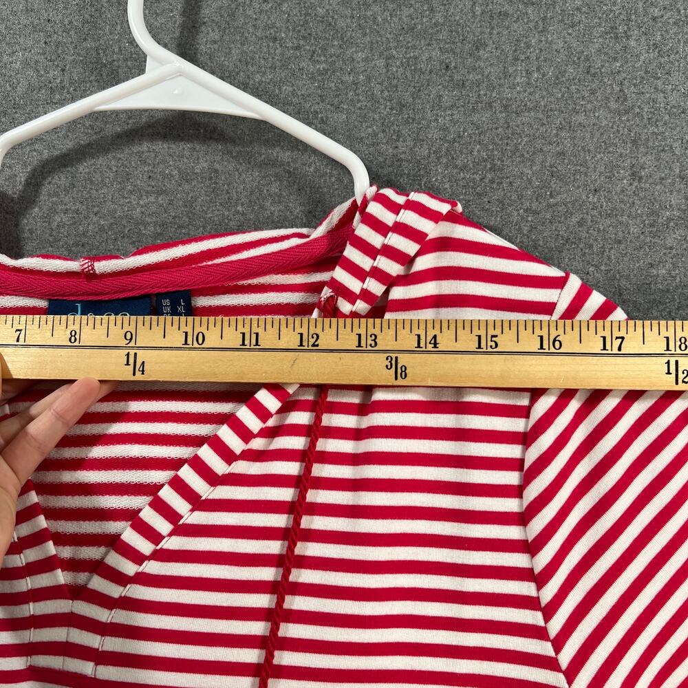 Denim & Co. Beach French Terry Hooded Cover-Up with Pockets Red Size Large - Picture 5 of 11